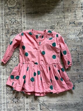 Molo girls pink polka dot dress size 4T